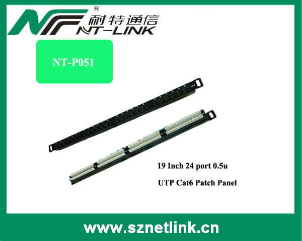 5.High quality 24 Port Utp 0.5u Cat6 Patch Panel