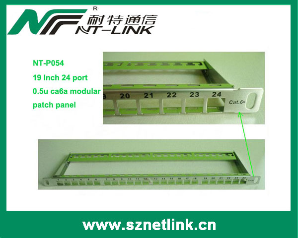 CAT.6A 24 Port STP Modular Patch Panel with bracket