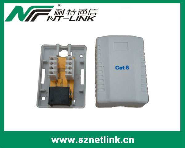 RJ45 Single Port Cat6 UTP Wall Mount Surface Box