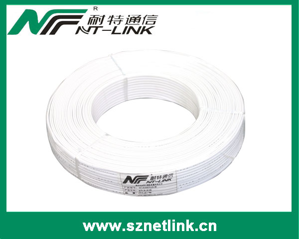 Telephone flat cable 2C/4C white/Ivory 100M/200M